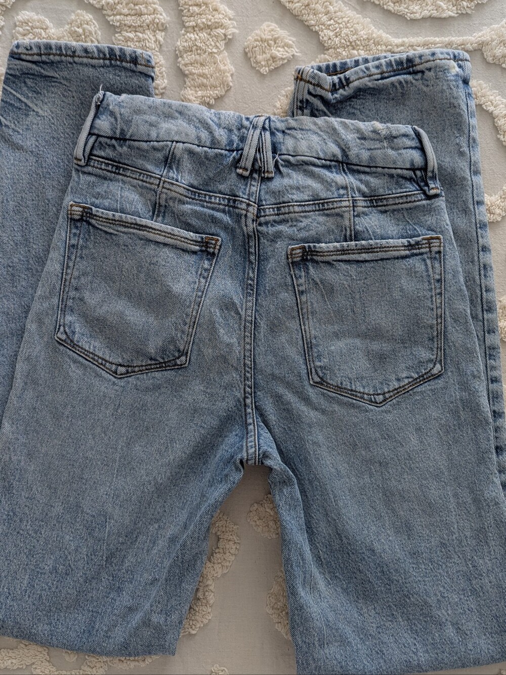 Good American Good Icon Straight Jeans Distressed Size 6 / 28 - Picture 4 of 14
